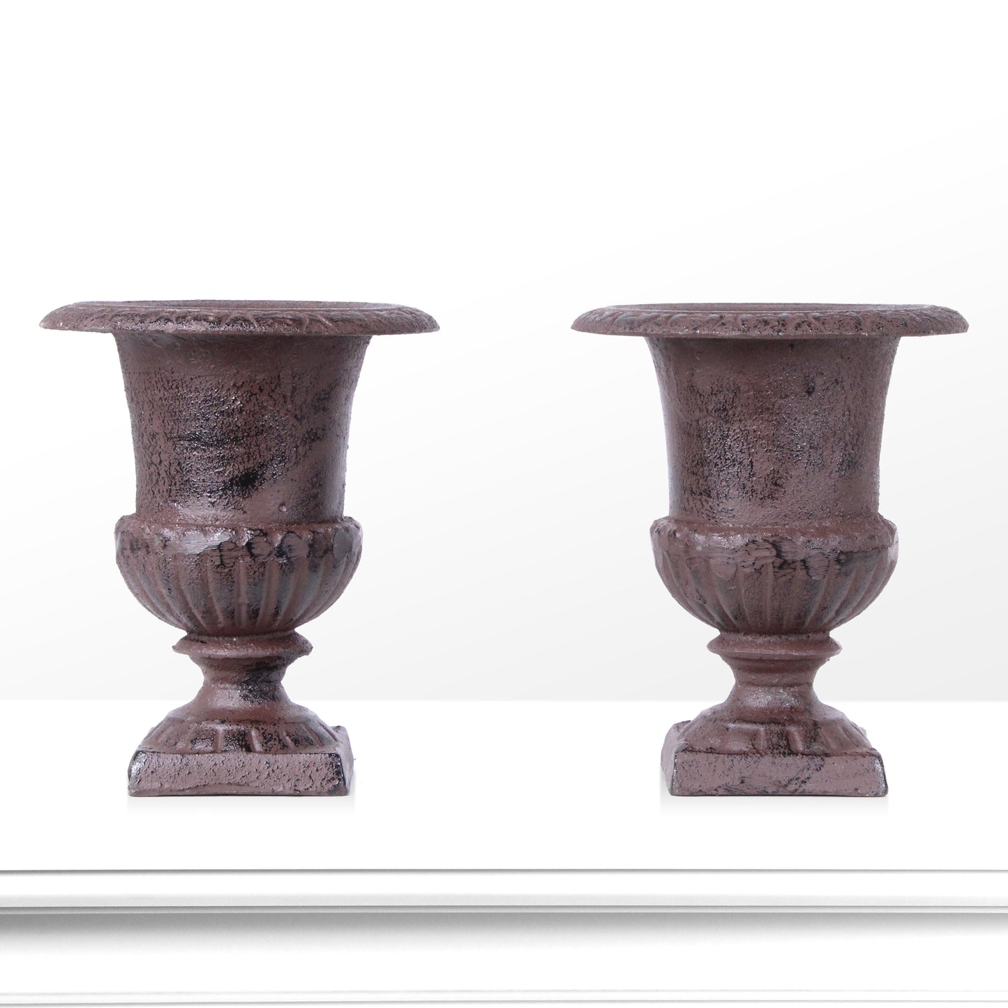 Cast Iron Garden Vase in Pair