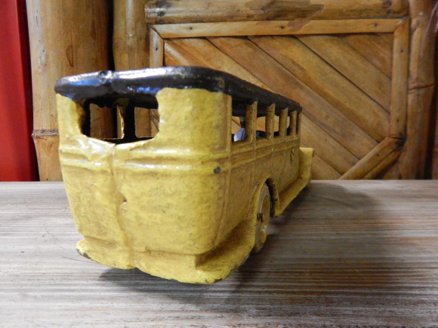 Cast Iron Figurine - Yellow OMNI Bus