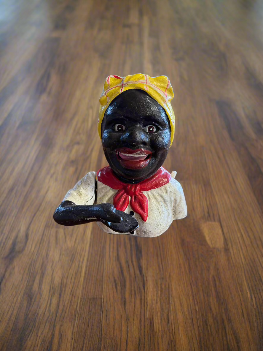 Cast Iron Mechanical Bank - Yellow Maid