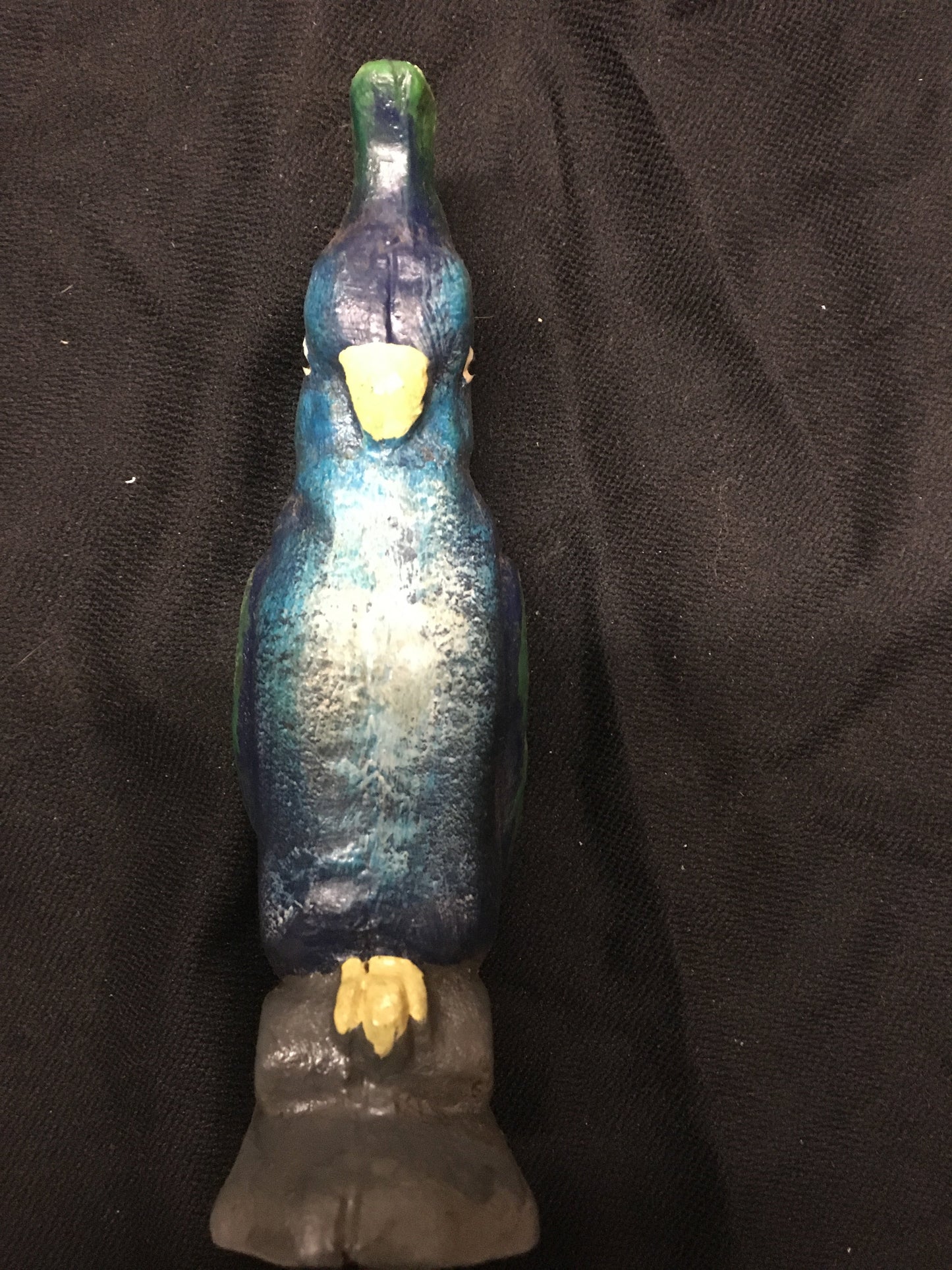 CAST IRON BLUE PARROT PENNY BANK