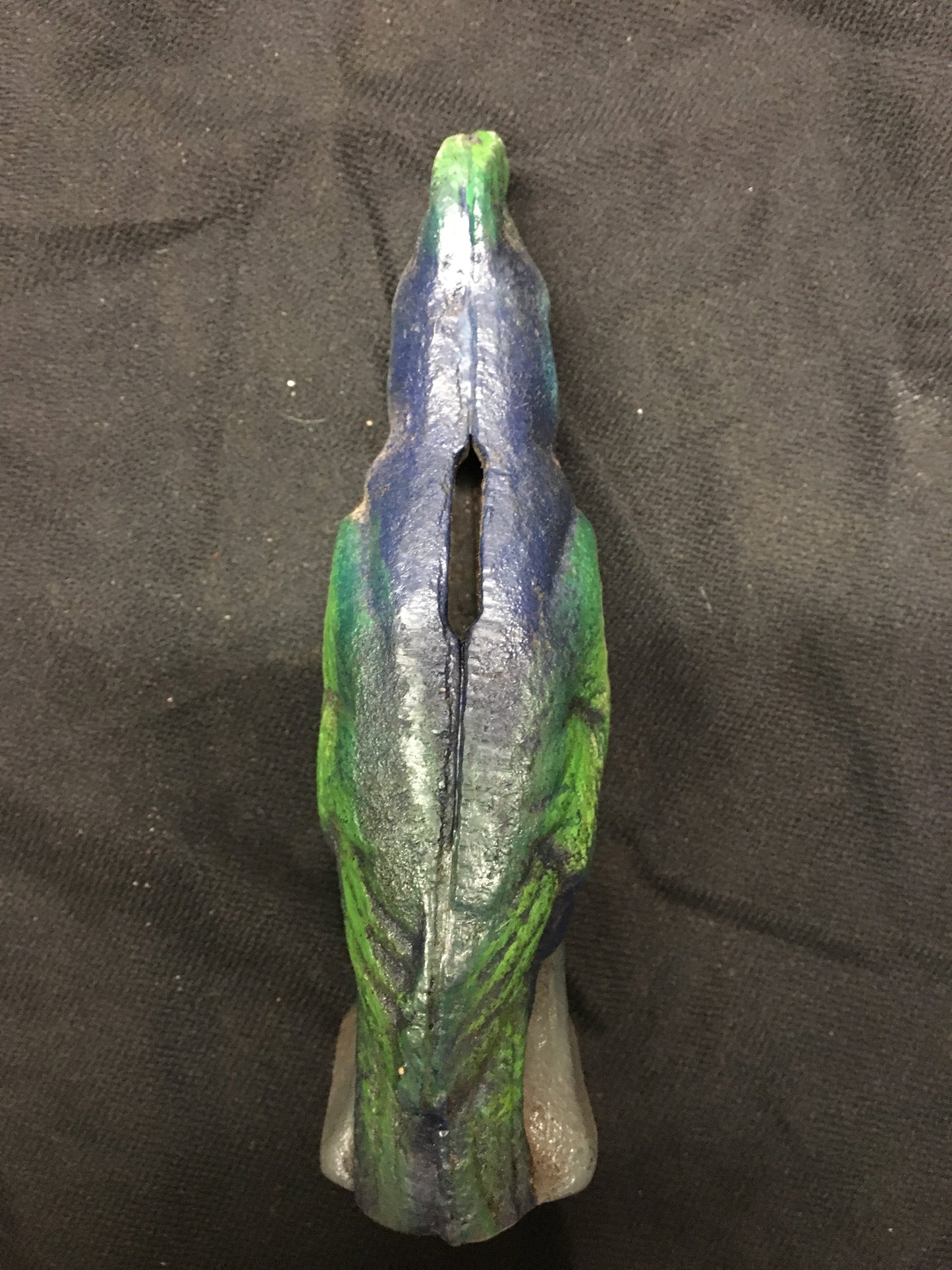 CAST IRON BLUE PARROT PENNY BANK