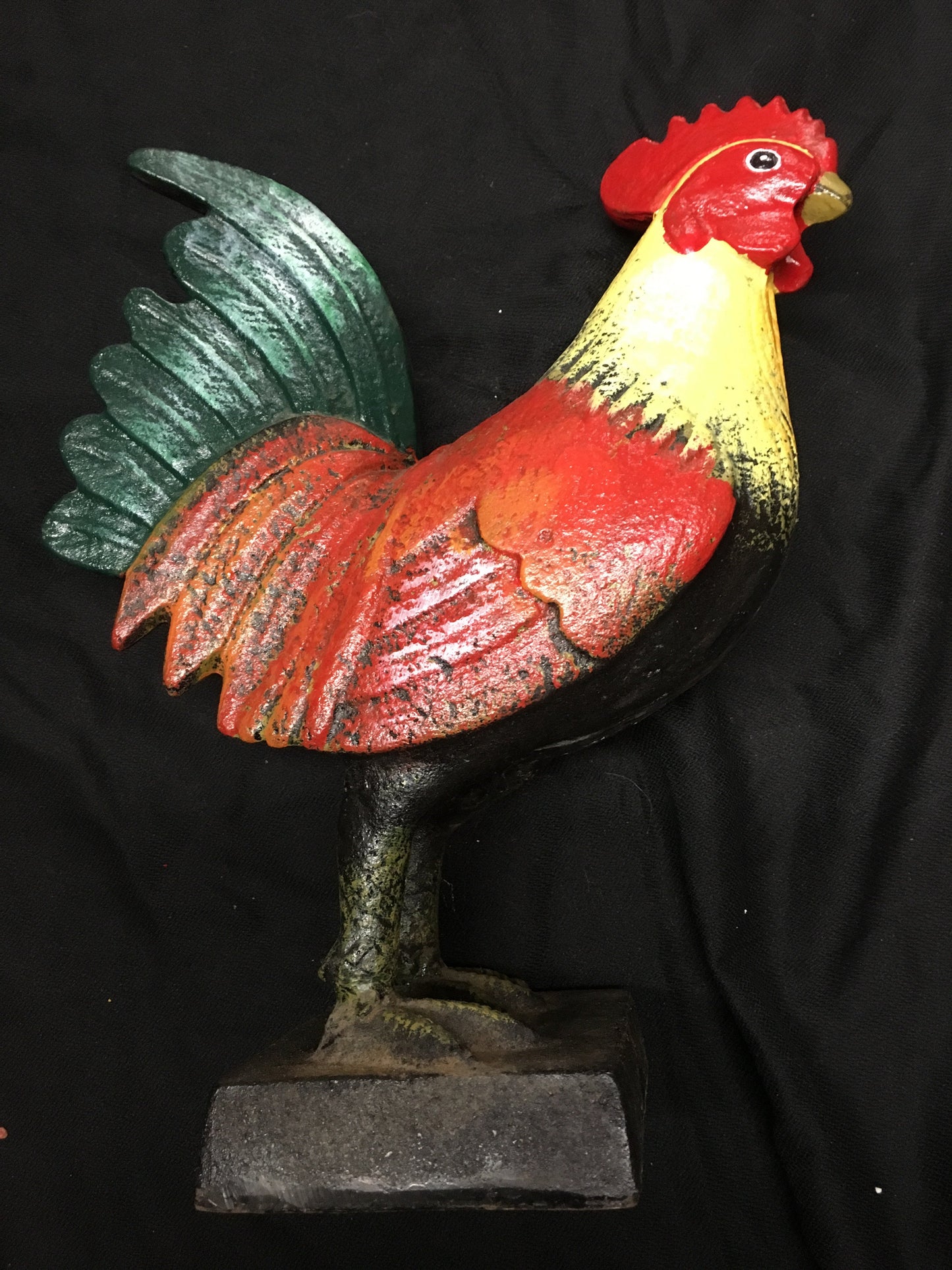 CAST IRON HAND-PAINTED ROOSTER DOOR STOP OR ITEM FOR YOUR KITCHEN