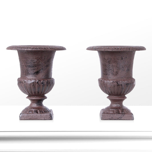 Cast Iron Garden Vase in Pair