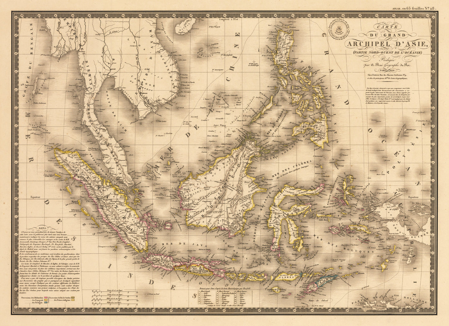 1826 Carte du Grand Archipel d¡¯Asie, (Partie Nord-Ouest de l¡¯Oceanie).