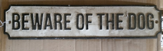 Cast Iron Sign - Long Beware Of The Dog