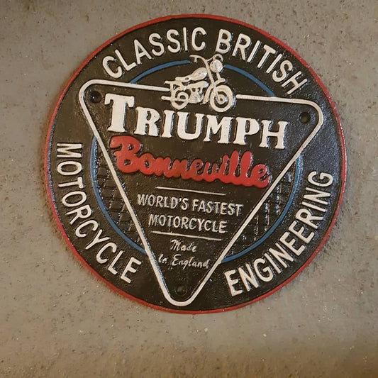 Cast Iron Sign - Triumph Bonneville