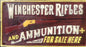 Cast Iron Sign - Winchester Rifles & Ammunition