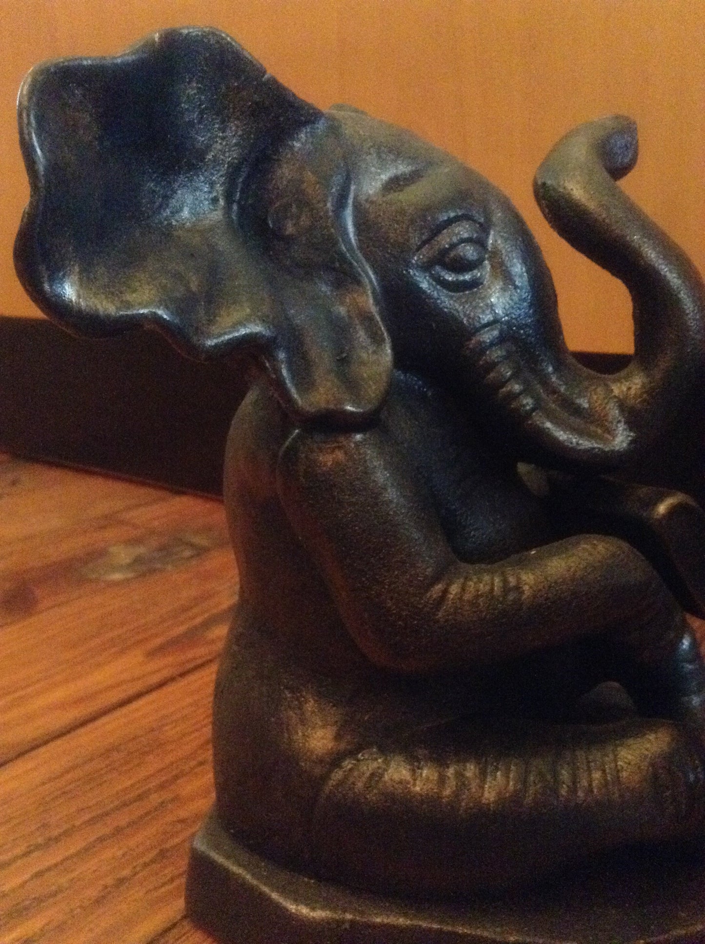 Bookends - Cast Iron Pair Heavy Elephant